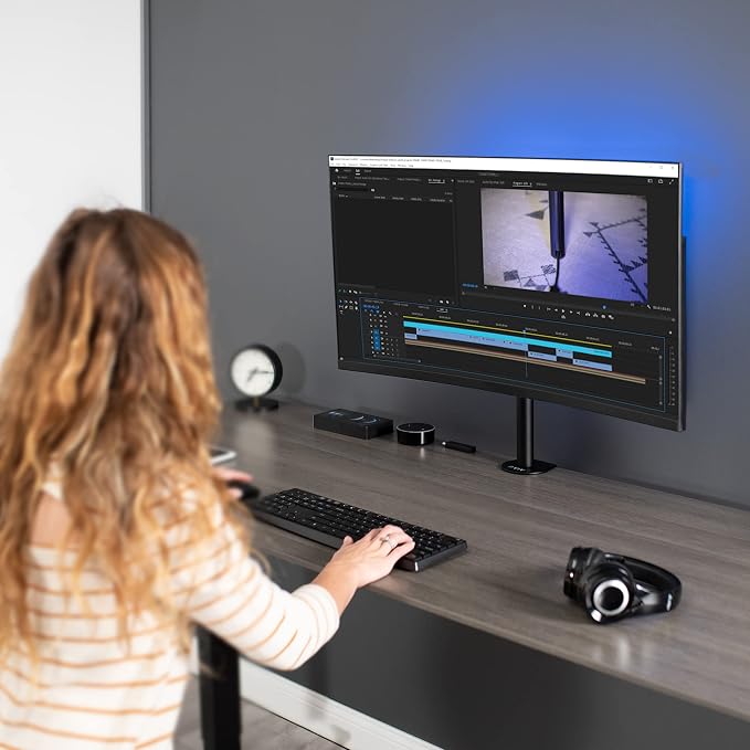 VIVO Single 13 to 38 inch LCD Monitor Heavy Duty Desk Mount Stand, Holds 1 Standard to Ultrawide Screen up to 38 inches, STAND-V001C - Image 7