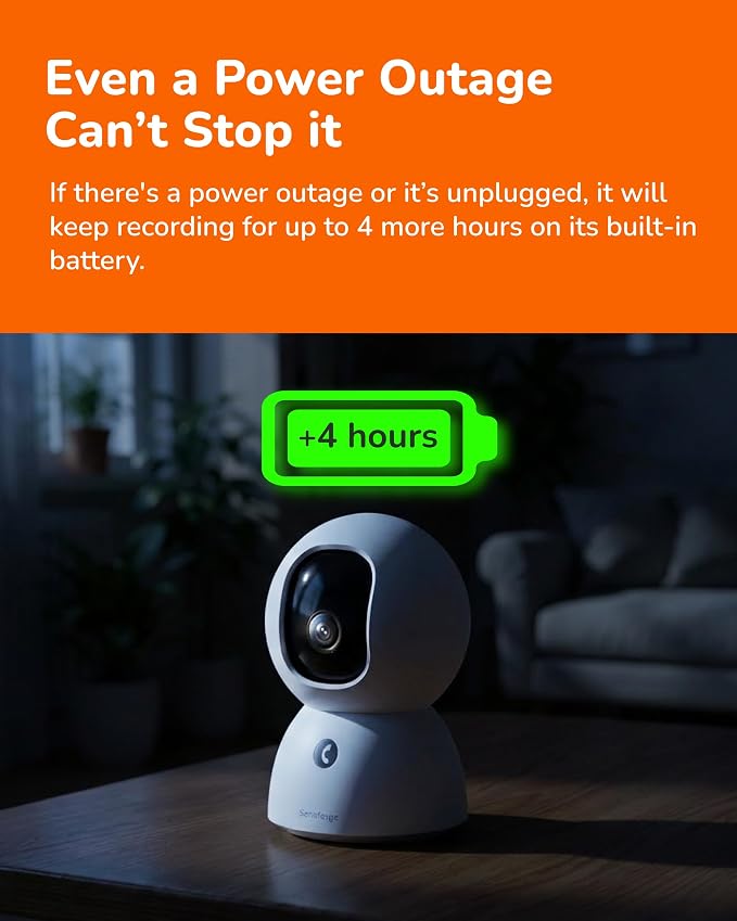 SensForge 2.5K Rechargeable Pan-Tilt Security Camera, 360° Dual-Band WiFi Home Camera, Free AI Human & Pet Detection, 2-Day Cloud + 64GB SD Storage, Two-Way Talk, Optional AI + Storage Upgrade - Image 3