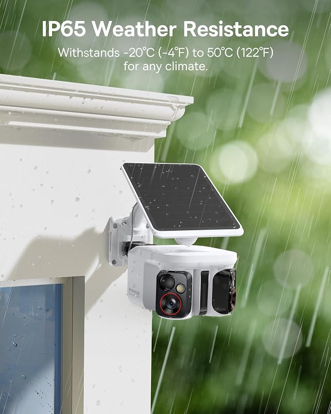 Baseus X1 Pro Dual-Tracking Solar Security Camera Outdoor Wireless, Dual 3K AI Cameras, 300° Pan, Color Night Vision, 8× Zoom, Local Storage up to 512GB, IP65, No Subscription - Image 8