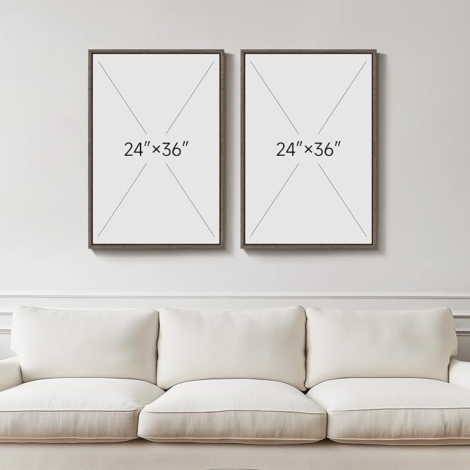 Large Framed Green Abstract Wall Art, 2 Piece Modern Canvas Art Prints Paintings, Minimalist Sage Green Abstract Pictures for Living Room, Hallway, Dining Room, Bedroom, Office Wall Decor 24x36 In - Image 3