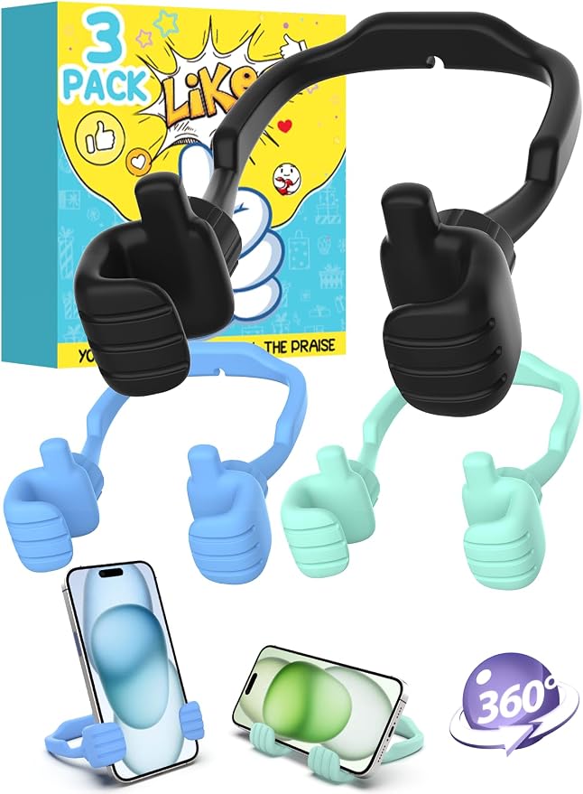 Teens Boys Adults Kids Dad Gifts for Fathers Day: Thumbs Up Lazy Phone Stand Cell Phone Holder for Desk Funny Gift for Teenager Girl Men Women Cool Gadgets Stuff Stocking Stuffers Birthday Gifts Ideas by CALDEVER
