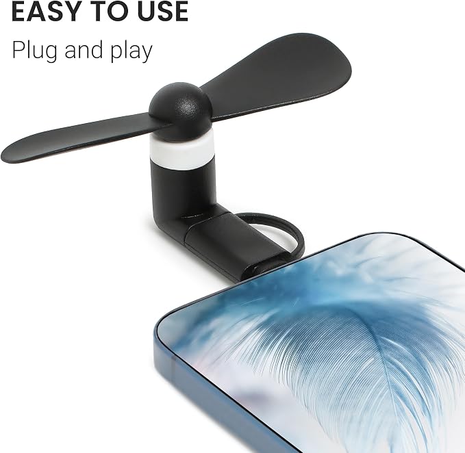 24 Pcs Mini Portable Fan Bulk, 2-in-1 Mini Cell Phone Fan Compatible for iPhone, iPad, Android Smartphone, Tablet Fit for Type C/Lightning Port Colorful and Powerful Cell Phone Summer Accessories - Image 5