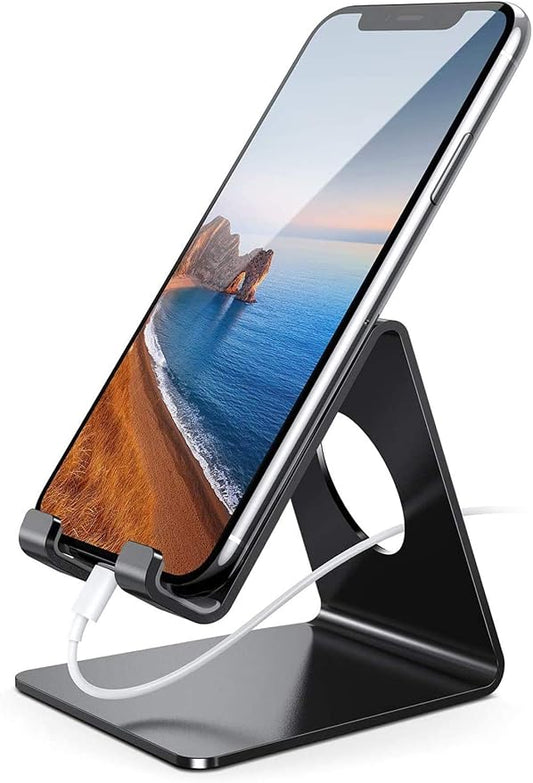 Lamicall Cell Phone Stand, Phone Dock: Cradle, Holder, Stand for Office Desk - Black by Lamicall