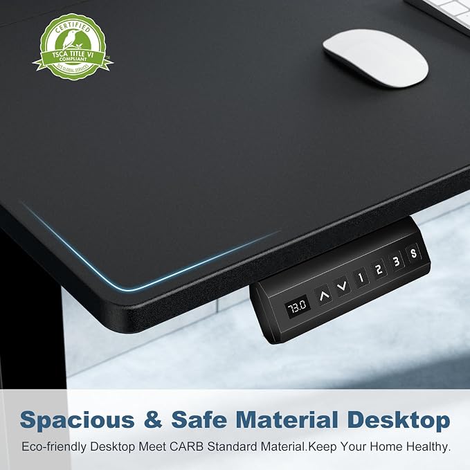 DUMOS 63 Inch Electric Standing Desk, Memory Adjustable Home Office Desk | Sit Stand Up Desk for Work Home Office,Adjustable Desk, Rising Computer Table with Splice Board,Cable Management,Hook,Black - Image 5