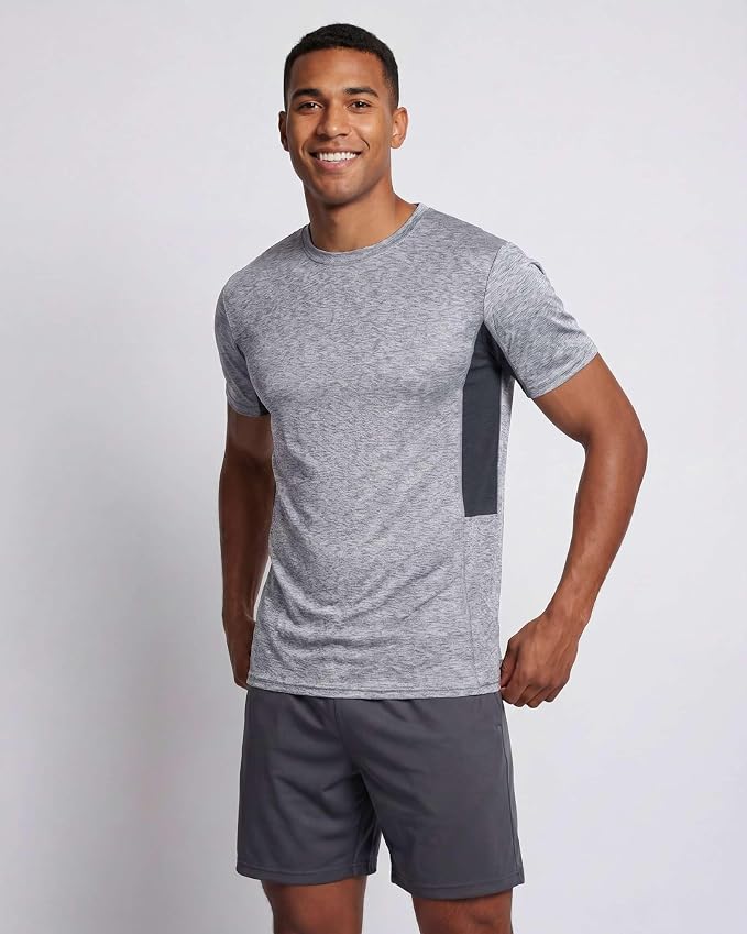 5 Pack Men's Dry Fit Short Sleeve T-Shirt Gym Workout Athletic Running Tee | Cooling, Moisture-Wicking, Crew Neck, Quick-Dry, Breathable, Active, Exercise, Fitness, Basketball, Cycling, Hiking, Tennis - Image 2