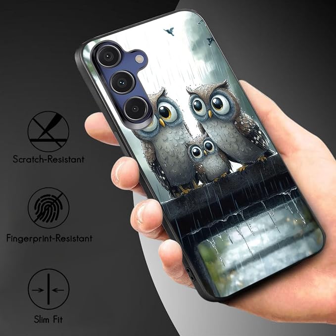 Designed for Galaxy S25 FE Phone Case,Slim Silicone Shockproof Protective Case for Galaxy S25 FE 6.7 inch,Cute Owl - Image 3