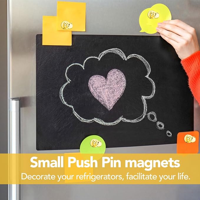 LOVIMAG Fridge Magnets 18Pcs, Magnet for Refrigerator Whiteboard, Gold | Small Strong Neodymium Metal Cute Push Pin for Classroom, Kitchen, Accessories Decorative, Office, Calendar - Image 8