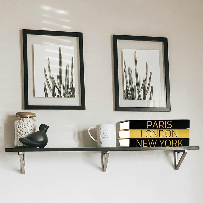 AZEZO Set of 3 Decorative Books for Home Decor – Decorative Hardcover Display Faux Books for Bookshelf and Coffee Table – Black and Gold Foiled – Paris London New York Themed - Image 6