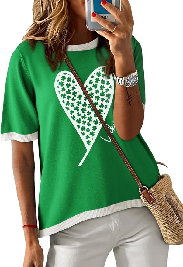 Dokotoo Womens Tops 2026 Casual Summer Crewneck Short Sleeve Striped Color Block Knit High Low Trendy Pullover Sweaters by Dokotoo