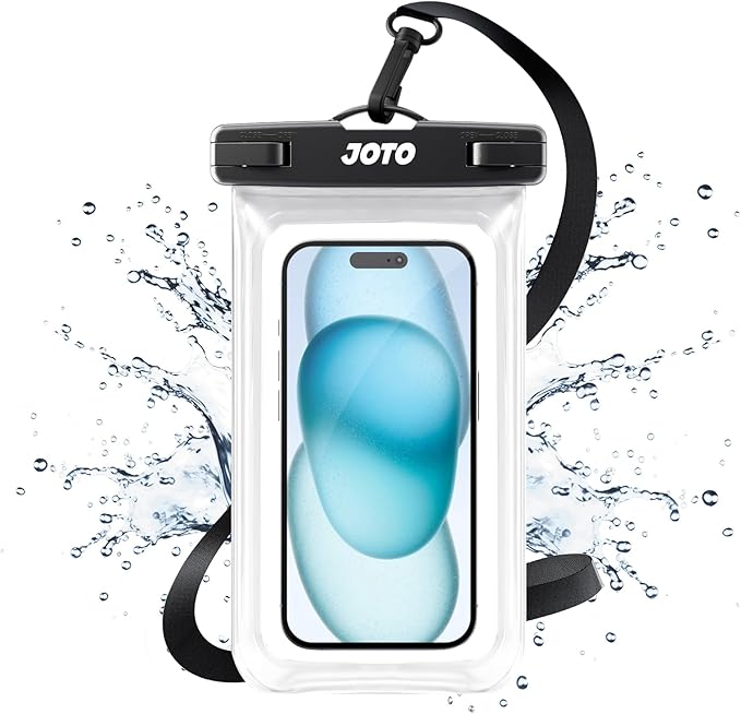 JOTO Up to 7" Universal Waterproof Phone Case for iPhone 17 Air 16 15 14 13 12 11 Plus Pro Max, IPX8 Cellphone Dry Bag XR X SE, Galaxy S23 S22 S21 S20+ S20 S10 Plus Note, Pixel -Clear by JOTO