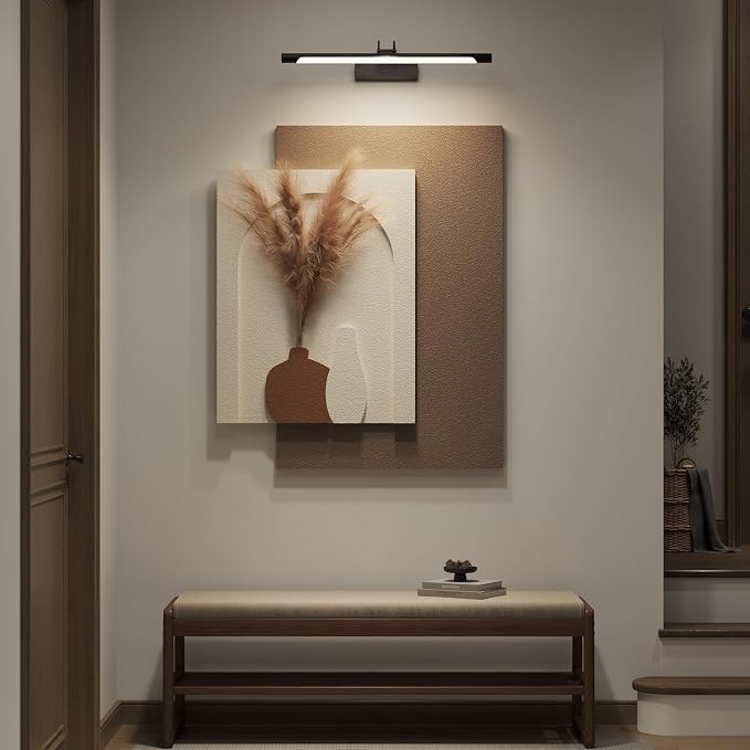 Cuspin Boho 3D Textured Neutral Wall Art, Abstract Beige Brown Artwork for Walls with Pampas, Modern Minimalist Wall Decor for Living Room Bedroom Dining Room Hallway Entryway - Image 4