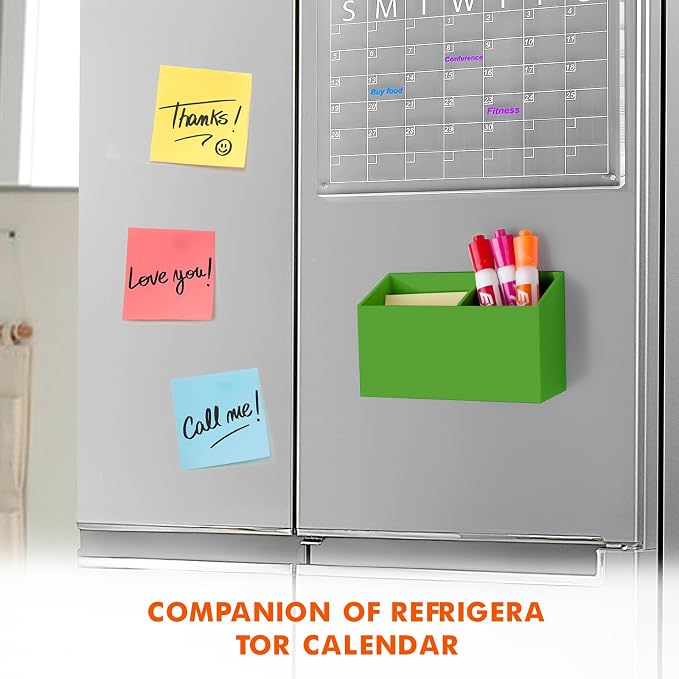 BEYGORM Magnetic Dry Erase Marker Holder for Whiteboard & Refrigerator | Non-slip Acrylic Pen Holder for Classroom, Fridge Magnet, Locker Organizer Accessories, Teacher & School Supplies(Green) - Image 3