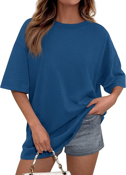 PRETTYGARDEN Womens 2026 Spring Going Out Tops Casual Short Sleeve Crewneck Loose Fit Basic Oversized T Shirts Summer Outfits by PRETTYGARDEN