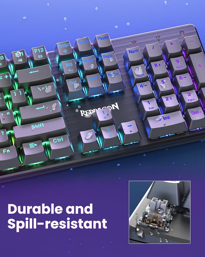 Redragon K671KS Wireless Mechanical Gaming Keyboard, Tri Mode BT/2.4G/USB-C Hot Swappable Custom Keyboard, RGB Backlit Computer Gaming Keyboards, PBT Keycaps, Programmable for PC/Tablet/MAC - Image 7