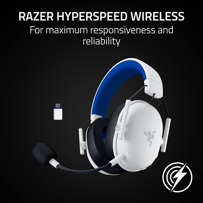 Razer BlackShark V3 X HyperSpeed Wireless PS5 Gaming Headset, White | 50mm Drivers, Cardioid Mic, 2.4 GHz, Bluetooth, Works with PC, Mac, Nintendo Switch, Smartphone, 70 Hr Battery - Image 5