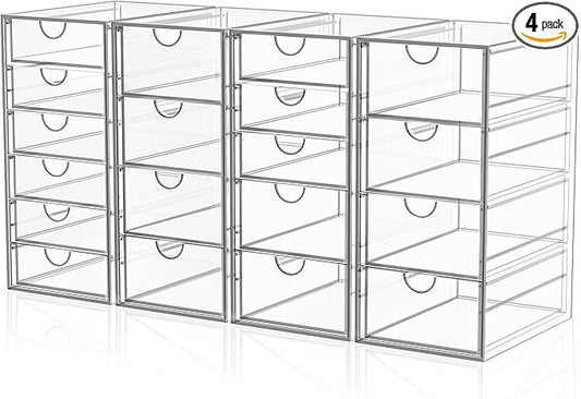 Acrylic Makeup Organizer with 19 Drawers,Storage Drawer Organizer | Bathroom Organizers and Storage for Palettes, Cosmetic, and Beauty Supplies, Desk Organization by YFXCVSL