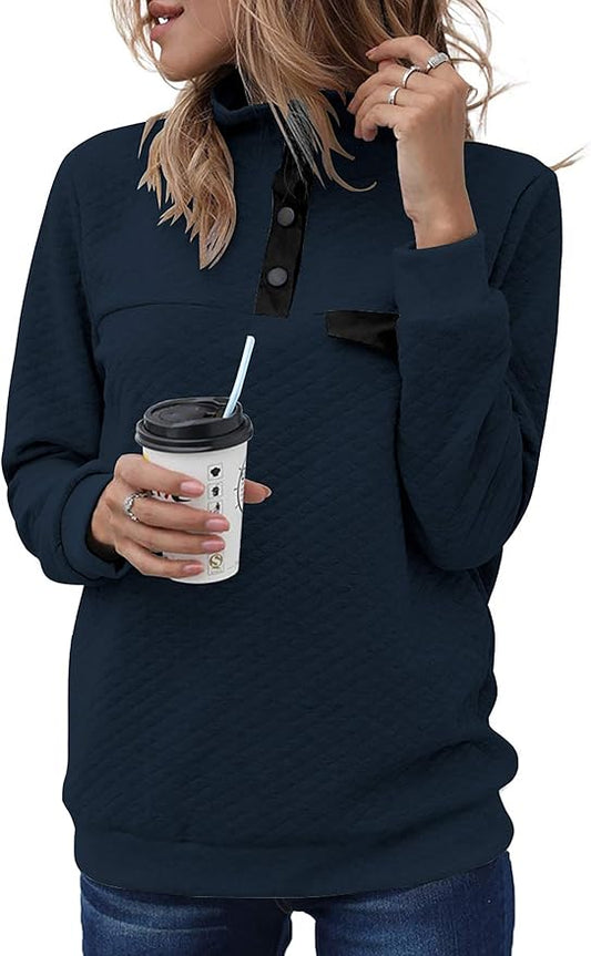 BTFBM Women Fashion Quilted Pattern Lightweight Zipper Long Sleeve Plain Casual Ladies Sweatshirts Pullovers Shirts Tops by BTFBM