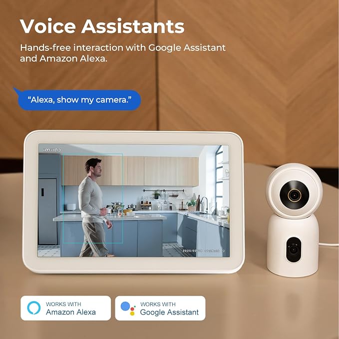 IMILAB 3K+3K Security Camera Indoor, Dual Lens Pet/Dog/Baby Camera with Xiaomi Home App, 2.4G/5G WiFi Plug-in Room Cam, Color Night Vision, Human Track, Two-Way Audio, No Subscription(C30 Dual) - Image 9