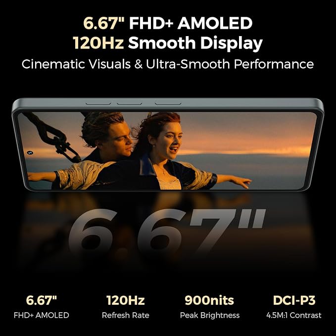 S13 Unlocked Cell Phone Android 14 Smartphone 6.67" FHD+ AMOLED 120Hz Display 108MP AI Triple Camera 32MP Front Cam 12GB RAM+512GB 5000mAh Battery 33W Charging, Dual SIM Fingerprint & AI Face Unlock - Image 3
