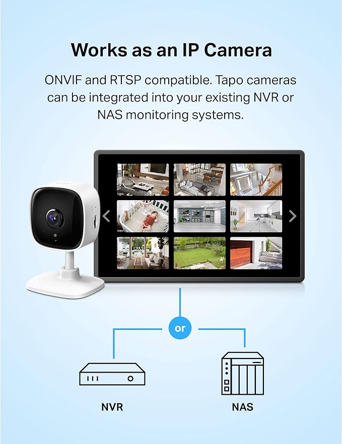 Tapo 2K Indoor Wired Security Camera - Works as a Baby Monitor & Pet Camera, Person/Motion/Baby Cry Detection, 2-Way Audio, Siren, Subscription-Free Local Storage or Optional Cloud, C110P4 (4-Pack) - Image 6