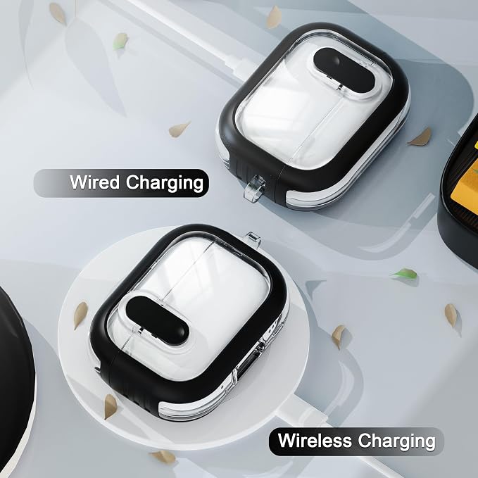 for Airpods Pro 2nd Generation Case with Secure Lock, Compatible with Airpods Pro 2nd/1st Gen, Clear TPU Transparent Military Grade Shockproof Case. Black - Image 5