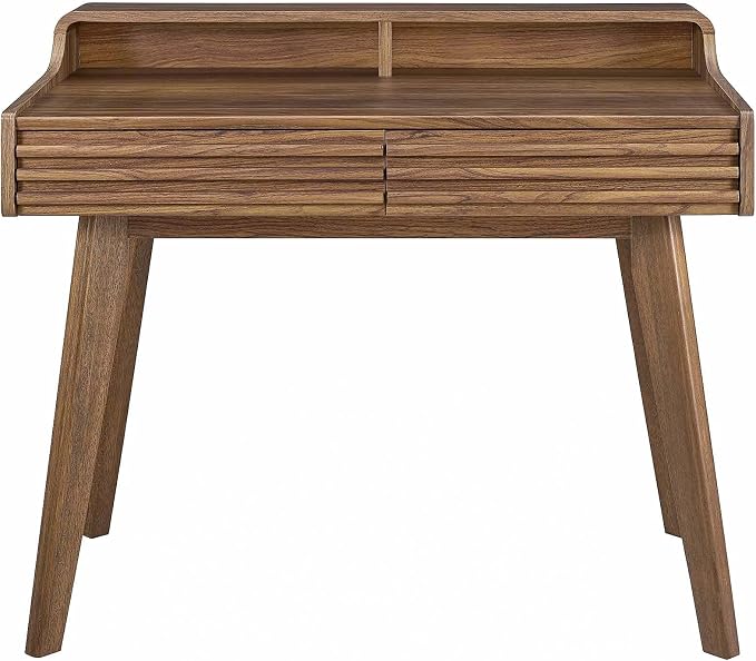 Modway Render Mid-Century Modern Writing Desk in Walnut - Image 6