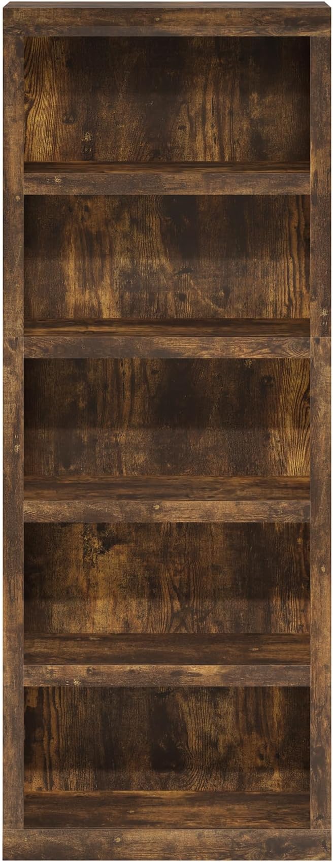 Furinno Rail Book Shelf, 5-Tier Bookshelf with Open Shelf, Bookcase with Classic Style Edges, 10 x 24.6 x 63.5, for Organization and Storage, for Living Room, Bedroom, Home Office, Amber Pine - Image 7