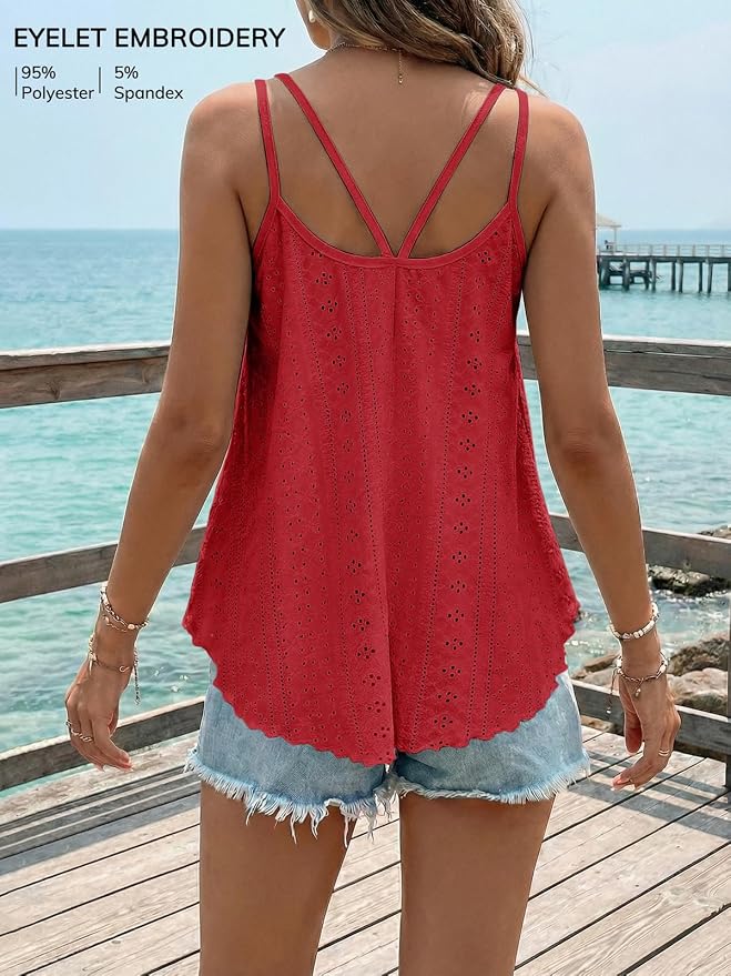ATHMILE Women's Tank Tops Sleeveless Summer Top Spaghetti Strap Spring Shirt Loose Fit Beach Vacation 2026 Casual - Image 2