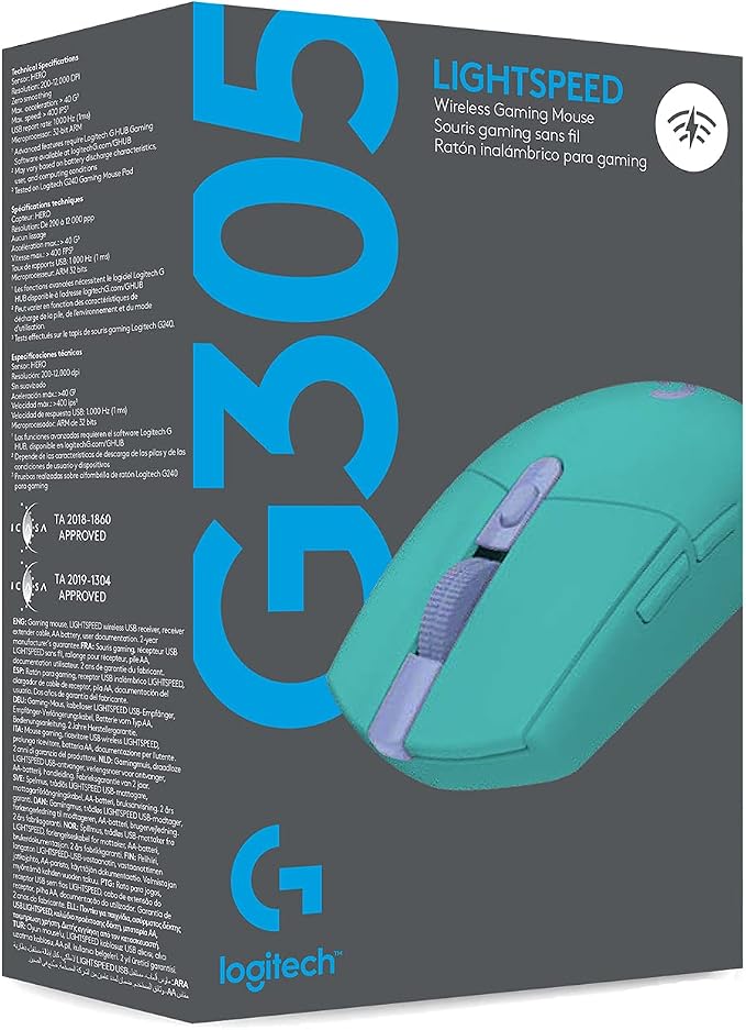 Logitech G305 Lightspeed Wireless Gaming Mouse - Mint | 12,000 DPI, Lightweight, 6 Programmable Buttons, 250h Battery, On-Board Memory, Compatible with PC and Mac - Image 10