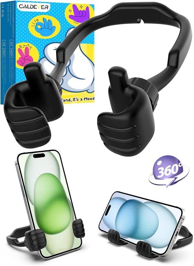 Gifts for Teens Boys Girls Adults Fathers Day: Thumbs Up Lazy Phone Stand Cell Phone Holder for Desk Kids Teenage Tween Men Women Stocking Stuffers Funny Cool Gadget Birthday Ideas Husband Dad Gifts by CALDEVER