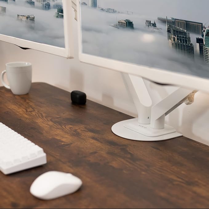 VIVO Steel Reinforcement Bracket Mount Plate for Thin, Glass, and Other Fragile Table Top Surfaces, Compatible with Most Monitor Stand C-Clamp Installations, Anti-Slip No Scratch, White, STAND-AC01RW - Image 9