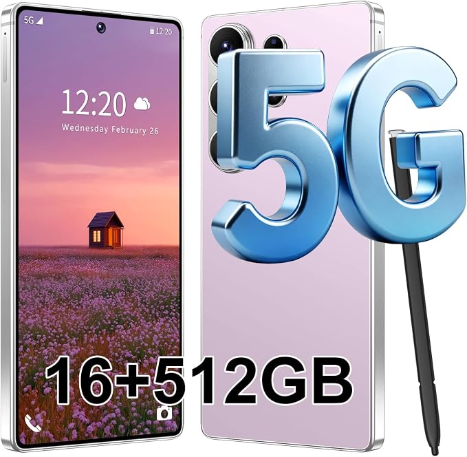 S26 Ultra 5G Unlocked Smartphone,16GB+512GB Cell Phone for Android 15, 6.99" Unlocked Cell Phone, 7000mAh, 68MP+108MP Dual Camera/Dual SIM/Fingerprint Lock/Face，Purple by Unknown