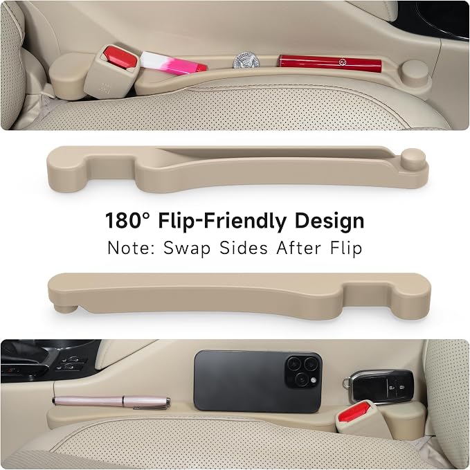 Givifive Car Seat Gap Filler Set of 2, Soft Foam Multifunctional Seat Side Gap Filler with Organizer & Hook Function, 3in1 Gap Stopper Universal Fit Car SUV Truck Fill The Gap Between Seat & Console - Image 7