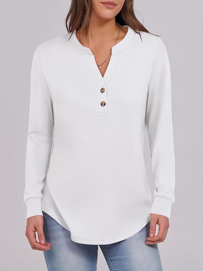 ANRABESS Women's Long Sleeve Shirts 2026 Spring Fashion Dressy Casual Tops Trendy Henley Blouses Cute Work Outfits Clothes - Image 4