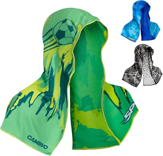 CAMBIVO Cooling Hoodie Towel for Men and Women, Lightweight Breathable Sun Protection Cover for Head, Neck, Ears, Face, Cooling Clothing for Extreme Heat, Sports Outdoors, Travel by CAMBIVO