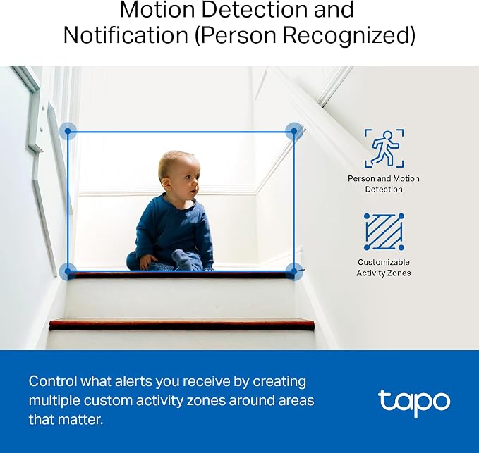 Tapo 1080P Indoor Wired Security Camera - Works as a Baby & Pet Monitor, Motion Detection, 2-Way Audio, Siren, Night Vision, Subscription-Free Local or Optional Cloud, Works with Alexa, C100(4-Pack) - Image 6