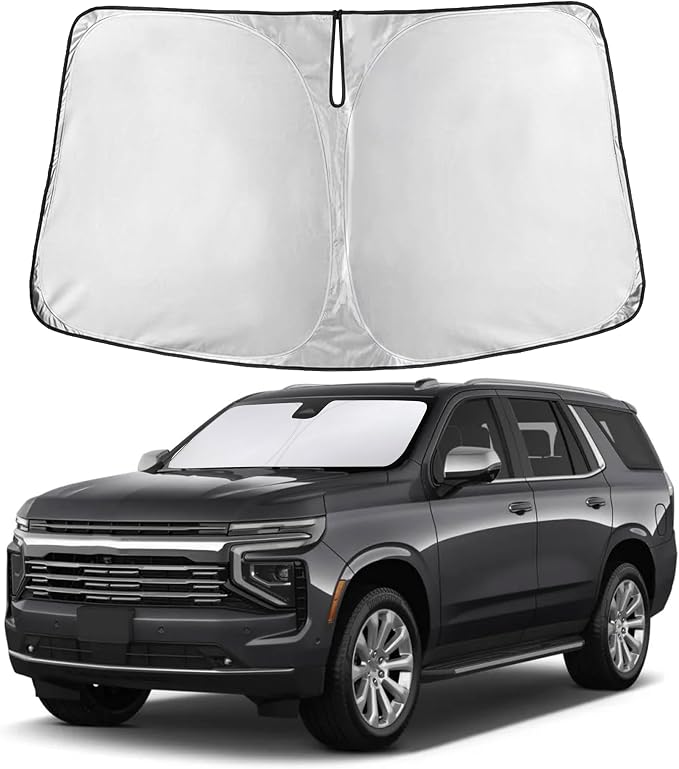 EcoNour Windshield Sunshade Compatible for Chevrolet Tahoe 2021-2024 2025 2026, Sun Visor for Front Windshield & Window Sun Shade Cover, UV Heat Blocker & Protector, Car Accessories by EcoNour