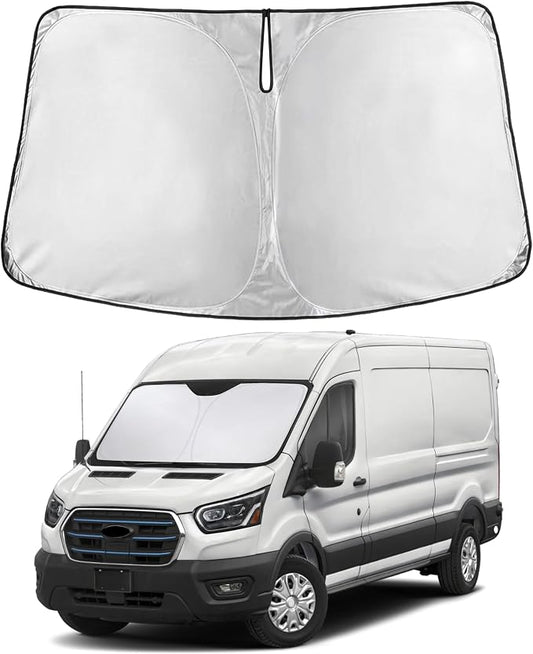 EcoNour Windshield Sunshade Compatible for Ford ETransit 2022-2024 2025 2026, Sun Visor for Front Windshield & Window Sun Shade Cover, UV Heat Blocker & Protector, Car Accessories by EcoNour