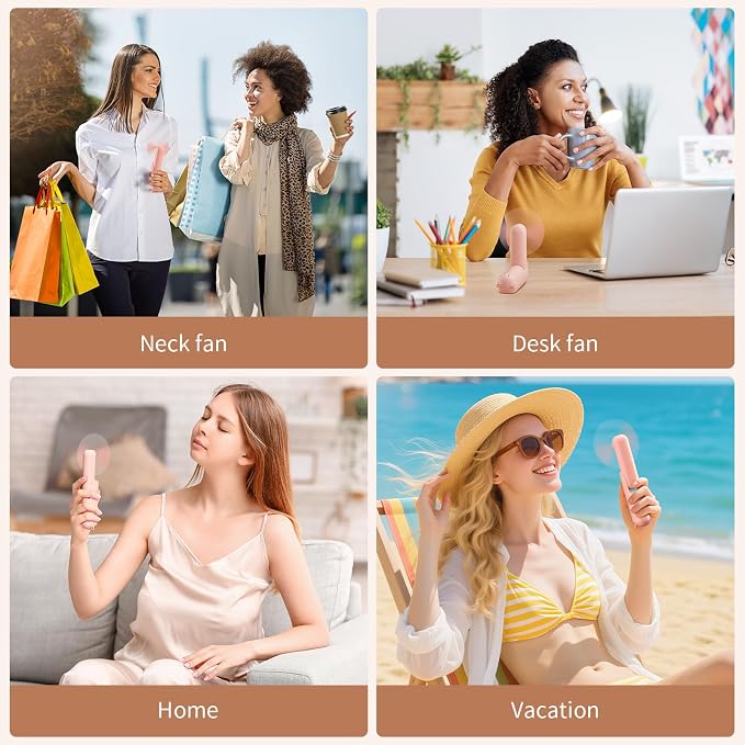 Morelax Portable Fan, Mini Handheld Fan with Power Bank, Cute USB Rechargeable Pocket Fan, Foldable Small Cooling Fan with LED Light, Personal Travel Fan,Summer,Beach Essentials,Summer Gift for Women - Image 6