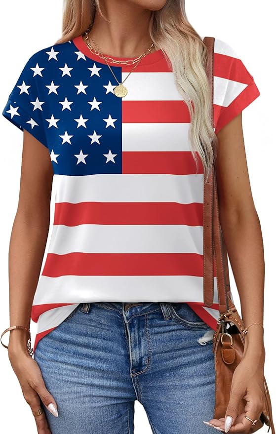 Alaroo Womens Summer Tops Short Sleeve Shirts Crew Neck Tshirt Cute Trendy Tunic Blouses (S-3XL) - Image 3