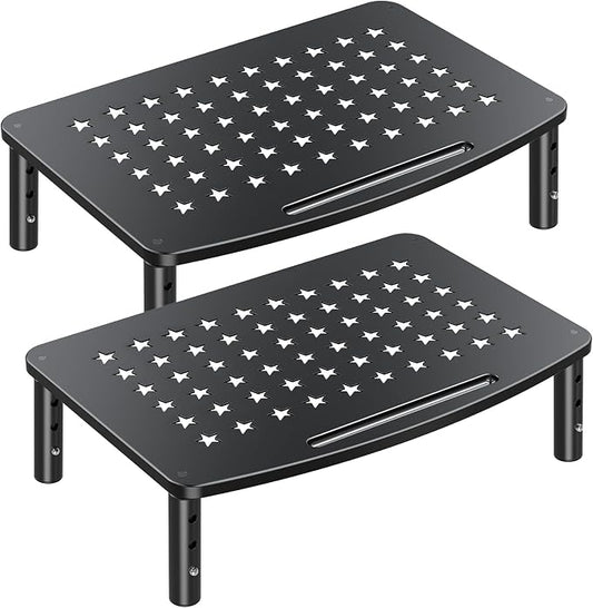 Zimilar 2 Pack Monitor Stands Risers, 3 Height Adjustable Monitor Riser | for Laptop, Printer, iMac, PC, Premium Metal Monitor Stand Riser for 2 Monitors by Zimilar