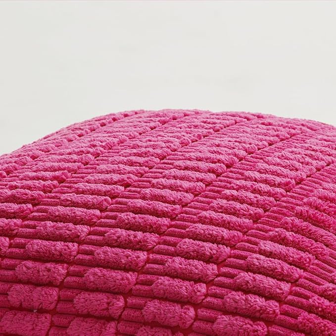 Fancy Homi 4 Packs Decorative Throw Pillow Covers for Living Room Couch Bed, Modern Farmhouse Boho Home Décor Accent Cushion Case, 18" x 18", Hot Pink - Image 5