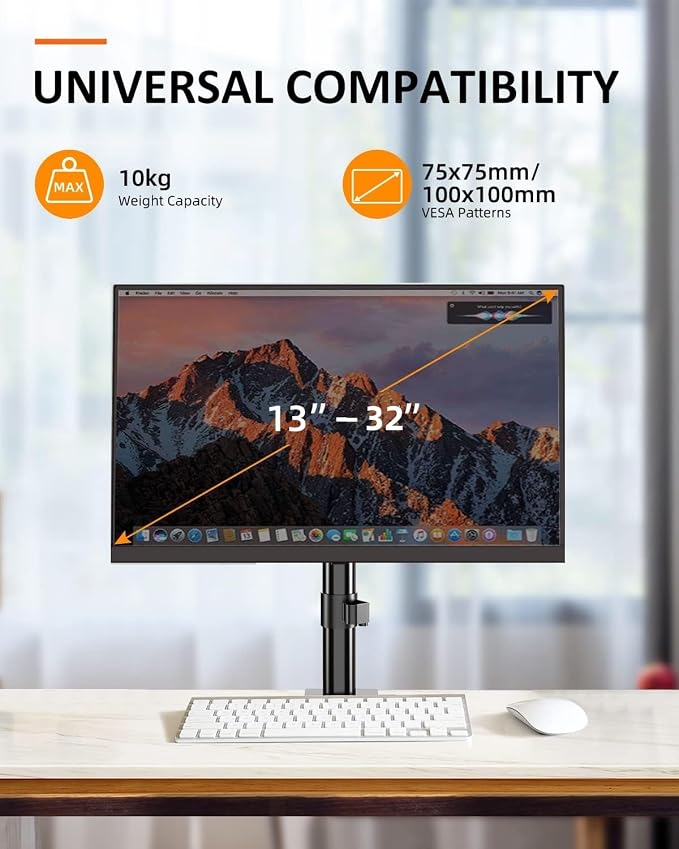 Suptek Single Monitor Mount, Adjustable Monitor Arm Desk Mount Stand for 1 / One Screen up to 32 inch Screen(MD9401) - Image 7