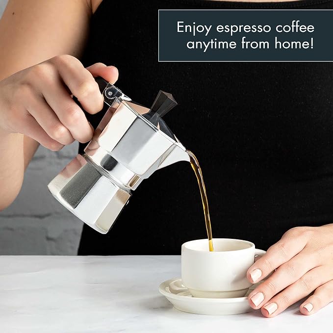 Primula Classic Stovetop Espresso and Coffee Maker, Moka Pot for Italian and Cuban Café Brewing, Greca Coffee Maker, Cafeteras, 1 Espresso Cup, Silver - Image 7