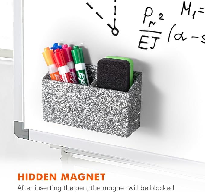 BEYGORM Magnetic Dry Erase Marker Holder for Whiteboard & Refrigerator | Non-slip Acrylic Pen Holder for Classroom, Fridge Magnet, Locker Organizer Accessories, Teacher & School Supplies(Silver) - Image 5