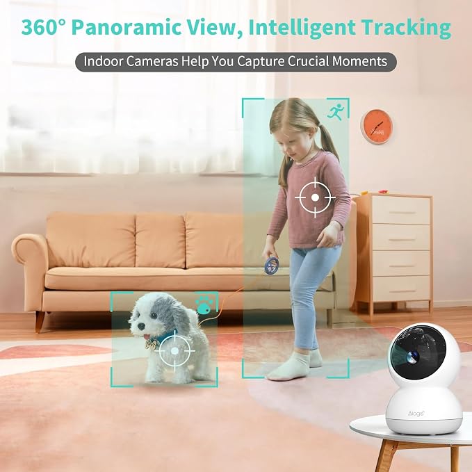 Indoor Camera, 3K HD Indoor Security Camera, 360° Pan/Tilt Pet Camera, 2-Way Audio, Siren, Night Vision, Baby/Pet Monitor with Phone App 2.4G and 5G WiFi, Compatible Alexa and Google Assistant - Image 6