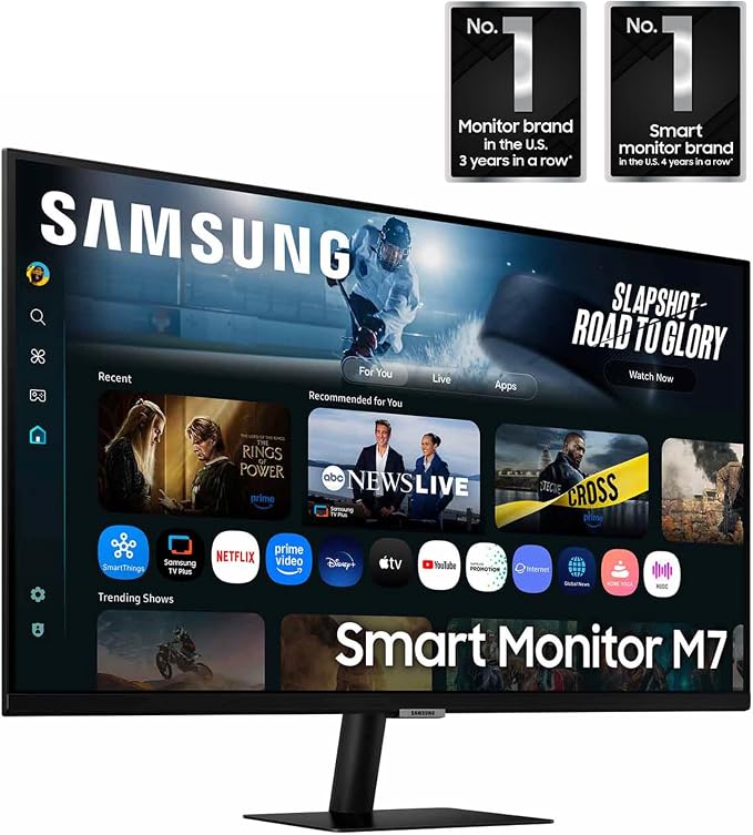 Samsung 32” Smart Monitor M7 (M70F) 4K UHD Display, Samsung Vision AI, Smart TV Apps, Gaming Hub, USB-C, HDMI and USB-A, Black, LS32FM702UNXZA, 2025 - Image 3