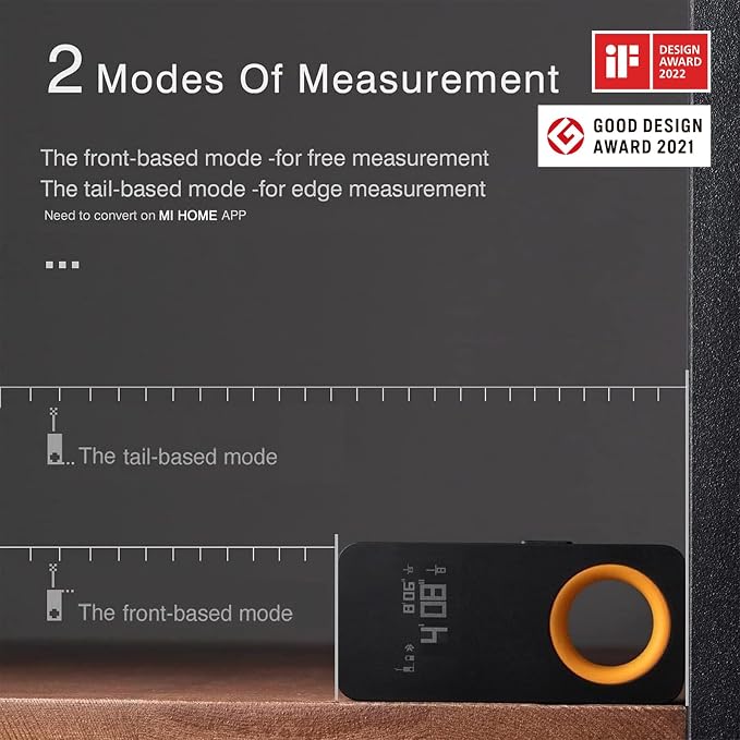 HOTO Pocket-Size Laser Measuring Tool, EDC Gadget Birthday Gift for Men Dad | Keychain-ready Carry Design, 98Ft Laser Tape Measure ±2mm Accuracy, USB-C Rechargeable, OLED Display, Ft/M/in Unit Conversion - Image 5