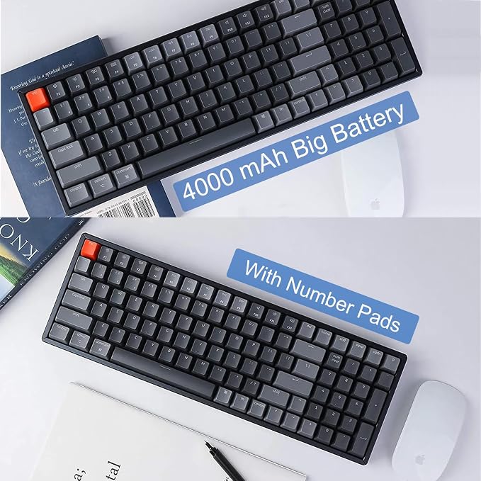 Keychron K4 Bluetooth Wireless Mechanical Keyboard RGB LED Backlit, Hot-swappable Compact 100 Keys USB Wired Computer Gaming Keyboard Aluminum Frame for Mac Windows, Gateron Red Switch - Image 7