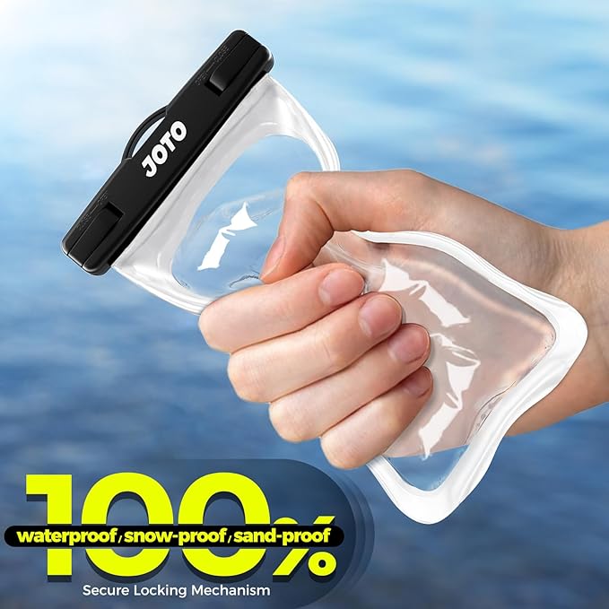 JOTO 2 Pack Universal Waterproof Phone Case for iPhone 17 Air 16 15 14 13 12 11 Plus Pro Max, IPX8 Cellphone Dry Bag XR X SE, Galaxy S23 S22 S21 S20+ S20 S10 Plus Note, Pixel up to 7" -Black, Clear - Image 5